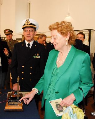La Principessa Elettra Marconi all'inaugurazione della Sala Museale "Contrammiraglio Guglielmo Marconi"
