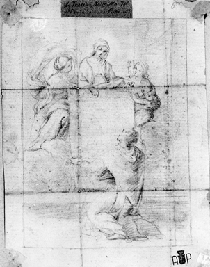 San Domenico riceve la tela dalle mani della Madonna