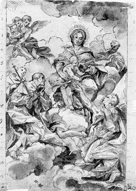Madonna con Bambino e San Giuseppe in gloria con Sant`Orsola, San Rocco e San Luigi Gonzaga