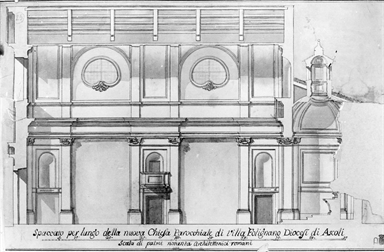 sezione della chiesa parrocchiale di Folignano