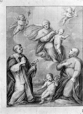 Apparizione di San Giuseppe con Gesù Bambino ai Santi Domenico e Ignazio (?)
