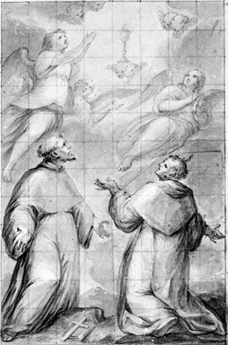 San Vincenzo Ferrer e Santo in adorazione del calice eucaristico
