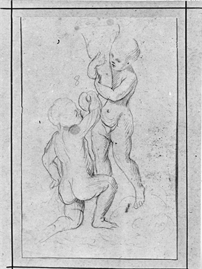 Cristo Salvatore; putti con cornucopia