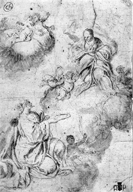 Santa martire portata in cielo dagli angeli