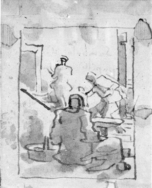 figure; figure femminili; Ercole e Onfale; figura maschile togata