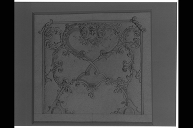 motivi decorativi vegetali e mascherone