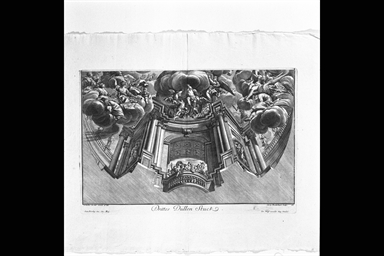 soffitto decorato con figure mitologiche