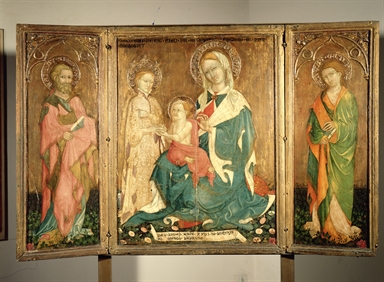 Nozze Mistiche di Santa Caterina  e i Santi Simone e Taddeo; Pietà; San Luca