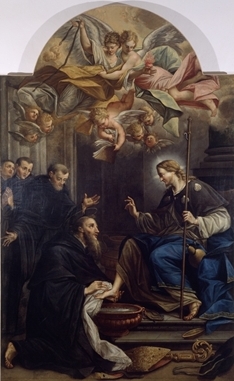 Sant'Agostino lava i piedi di Cristo
