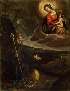 Madonna con Bambino appare ad un Santo abate