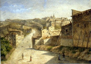 Veduta di Ancona dal lato sinistro all'esterno di Porta Calamo