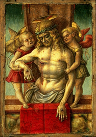 Cristo nel sepolcro sorretto da due angeli