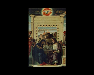incoronazione di Maria Vergine tra San Paolo, San Pietro, San Girolamo e San Francesco d'Assisi