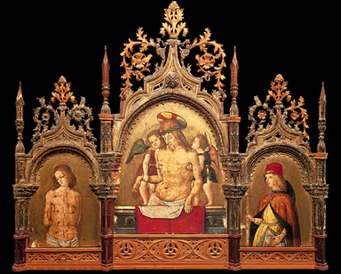 Cristo in pietà tra San Sebastiano e San Rocco