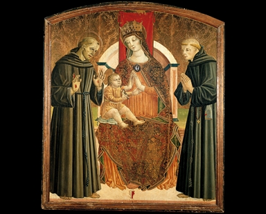 Madonna con Bambino in trono, San Francesco d'Assisi e San Liberato