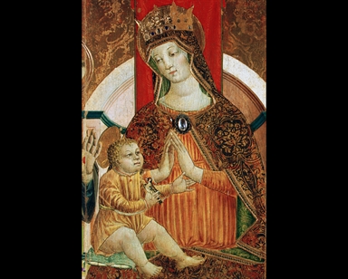 Madonna con Bambino in trono, San Francesco d'Assisi e San Liberato