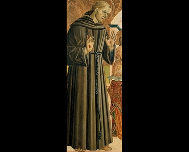 Madonna con Bambino in trono, San Francesco d'Assisi e San Liberato