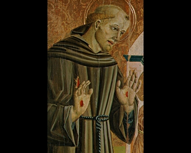 Madonna con Bambino in trono, San Francesco d'Assisi e San Liberato