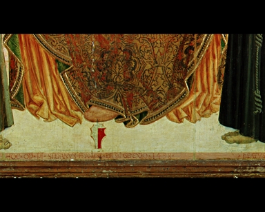 Madonna con Bambino in trono, San Francesco d'Assisi e San Liberato
