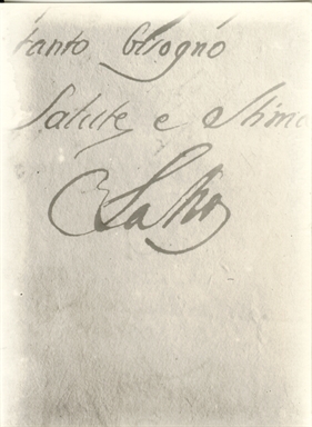 Macerata. Firma del De La Hoz