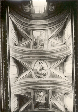 Macerata. Volta della navata centrale (del Duomo) con dipinti del Pavisa