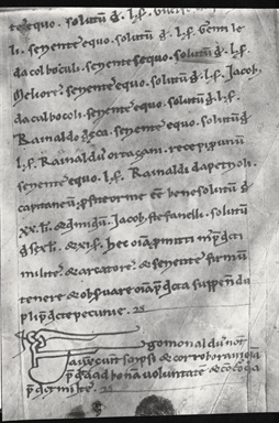Pagina di un antico codice del notaio Monaldo di Osimo.