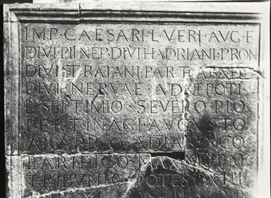 Lapide di Settimo Severo in Macerata