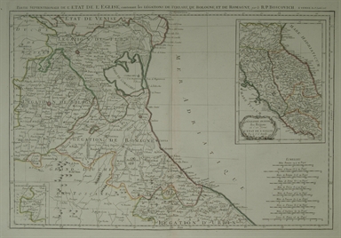 carta geografica dello parte settentrionale dello Stato Pontificio