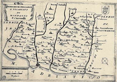carta geografica del territorio di Senigallia e del Vicariato di Mondavio