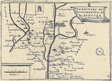 carta geografica del territorio di Fossombrone e Pergola