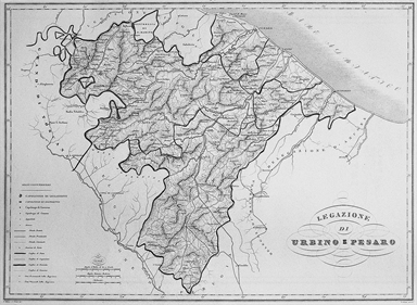 carta geografica della Legazione di Urbino e Pesaro