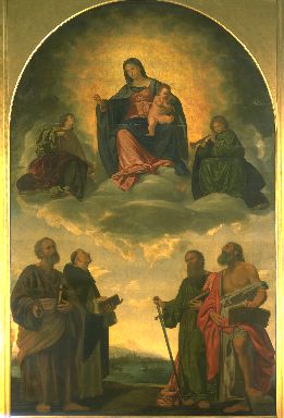 Madonna con Bambino in gloria con San Pietro, San Paolo, San Domenico e San Girolamo