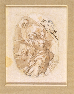 Angelo orante e cherubini