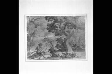 paesaggio con figura maschile