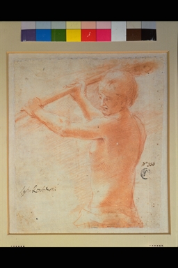studio per figura virile in atto di brandire un bastone (ercole?)