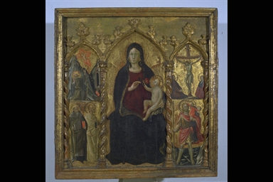 Madonna in trono con il Bambino; San Francesco d`Assisi riceve le stimmate; Crocifissione di Cristo con la Madonna e San Giovanni evangelista; Sant