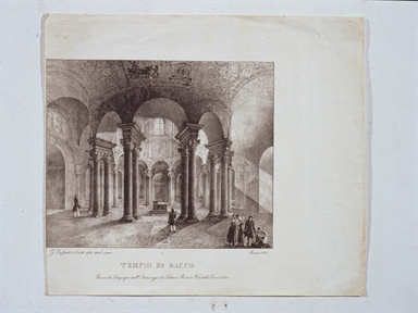 veduta dell'interno del Tempio di Bacco