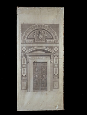 lunetta e portale della prima campata delle Logge Vaticane