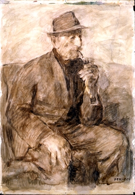 figura maschile di anziano seduto