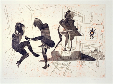 interno con figure danzanti