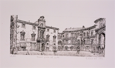 veduta di piazza del Popolo a Fermo