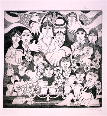 sposi; angeli; musici; figure