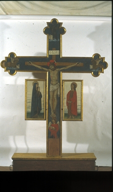 Cristo crocifisso con la Madonna, San Giovanni evangelista e i simboli dei quattro evangelisti
