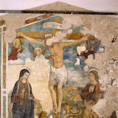 Crocifissione di Cristo con la Madonna, San Giovanni evangelista, Santa Maria Maddalena  e angeli della Passione
