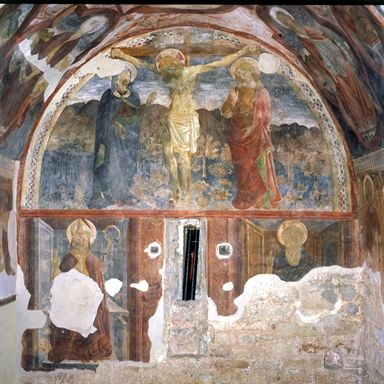 Annunciazione; Crocifissione di Cristo; Resurrezione di Cristo; Padre eterno e i quattro evangelisti; Santa Lucia.