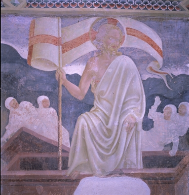 Annunciazione; Crocifissione di Cristo; Resurrezione di Cristo; Padre eterno e i quattro evangelisti; Santa Lucia.