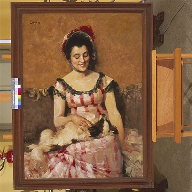 Ritratto di donna con cane