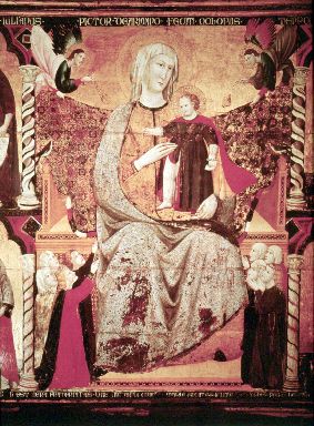 Madonna con Bambino in trono tra Santi e devoti