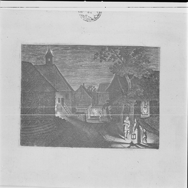 veduta notturna di un borgo