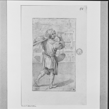 Arte per via: venditore di formaggi